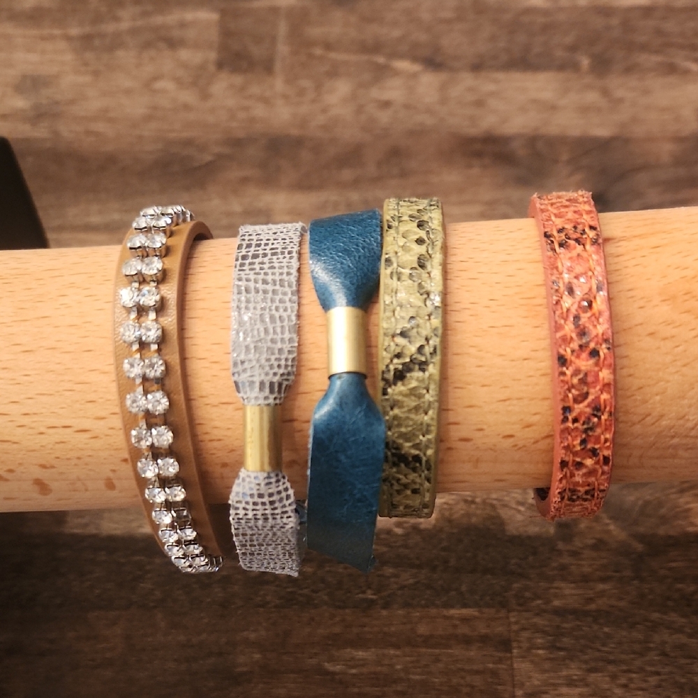 Vibrant Blue and Textured Bracelets Set